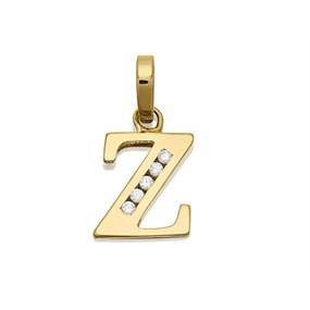 9ct Gold Cubic Zirconia Initial Z - R5126