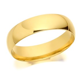 18ct Gold Extra Heavyweight Court Wedding Ring - 6mm - R56186