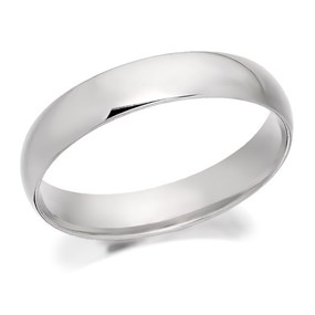 18ct White Gold Heavyweight Court Wedding Ring - 4mm - R56274