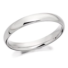 18ct White Gold Extra Heavyweight Court Wedding Ring - 3mm - R56283