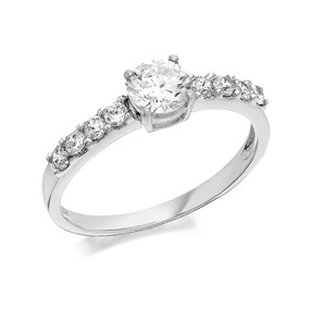 9ct White Gold Cubic Ziconia Ring - R5915