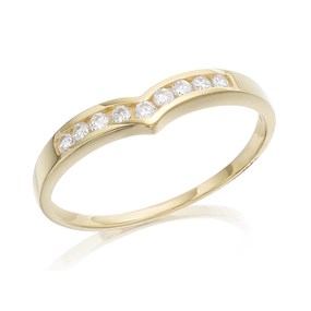 9ct Gold Cubic Zirconia Wishbone Ring - EXCLUSIVE - R5943