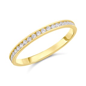 9ct Gold Cubic Zirconia Half Eternity Ring - R5984