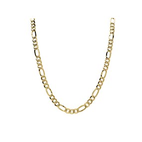 Aureus 9ct Bonded Gold On Sterling Silver Figaro Chain - 22in - R6004