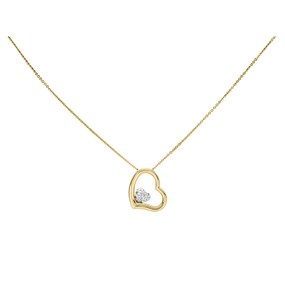 Aureus 9ct Bonded Gold Sterling Silver Crystal Heart Necklace - R6006