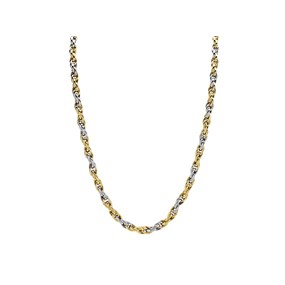 Aureus 9ct Bonded Gold On Sterling Silver Two Colour Necklet - 18in - R6008