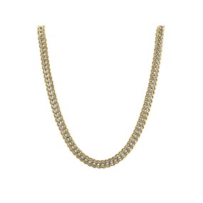 Aureus 9ct Bonded Gold On Sterling Silver Two Colour Necklet - 18in - R6009