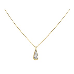 Aureus 9ct Bonded Gold On Sterling Silver Crystal Drop Necklace - R6014