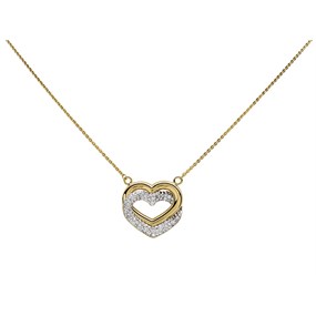 Aureus 9ct Gold Bonded Double Heart Necklace - R6015