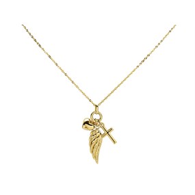 Aureus 9ct Bonded Gold On Sterling Silver Multi Charm Necklace - R6017