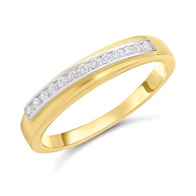 9ct Gold Cubic Zirconia Channel Set Ring - R6125