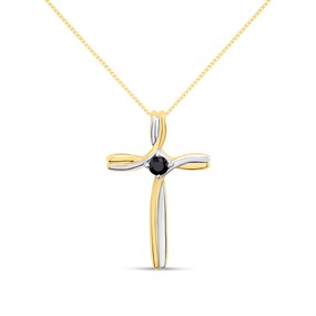 9ct Sapphire Cross And Chain - R6627
