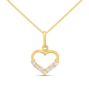 9ct Gold CZ Heart Necklace - R69121