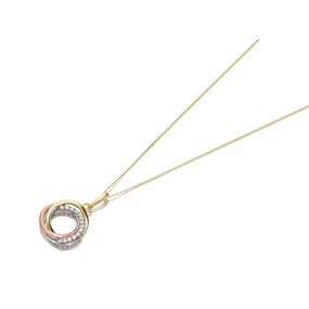 9ct Three Colour Gold  Cubic Zirconia Knot Necklace - R6975