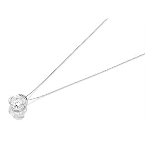 9ct White Gold Cubic Zirconia Solitaire Necklace - R6988