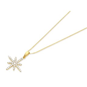 9ct Gold Cubic Zirconia North Star Necklace - R6995