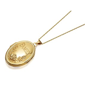 9ct Gold Family Locket And Chain - R7217