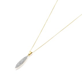 9ct Gold Crystal Ellipse Necklace - R82102