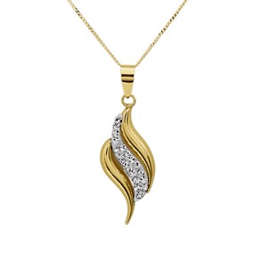 9ct Gold Crystal Flame Necklace - R82103