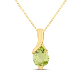 9ct Gold Swirl Peridot Necklace - R82129