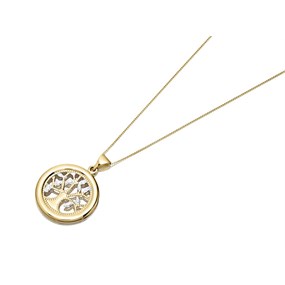 9ct Gold Two Colour Tree Necklace - R8734