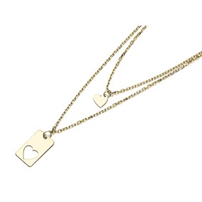 9ct Gold Heart Double Necklace - R8745