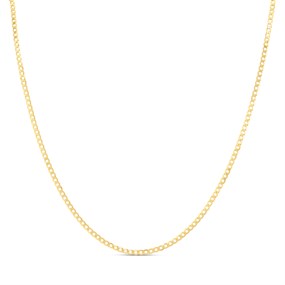 9ct Gold 20in Diamond Cut Solid Flat Curb Chain - R9019