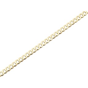9ct Gold 3mm Wide Diamond Cut Solid Curb Chain - 24in - R9084