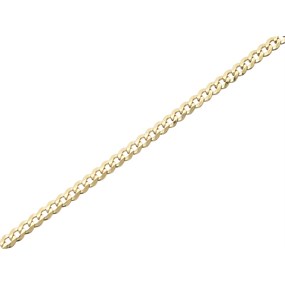 9ct Gold 3.5mm Wide Diamond Cut Solid Curb Chain -  24in - R9089
