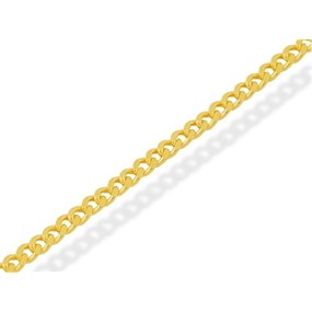 9ct Gold 2mm Wide Hollow Curb Chain - 16in - R9099