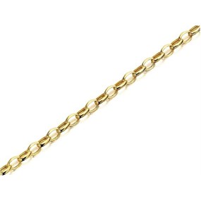 9ct Gold 4mm Wide Oval Hollow Belcher Chain - 22in - R9322