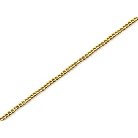 9ct Gold 1mm Wide Solid Curb Chain - 16in - R9452