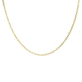 9ct Gold 1.7mm Wide Paper Link Chain - 22in - R9477