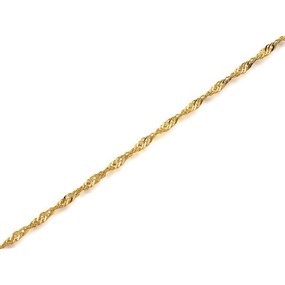 9ct Gold 2mm Wide Solid Singapore Chain - 18in - R9483