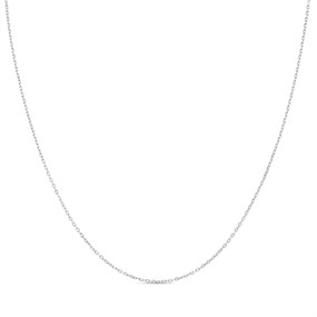 9ct White Gold Diamond Cut 18in Solid Trace Chain - R9492
