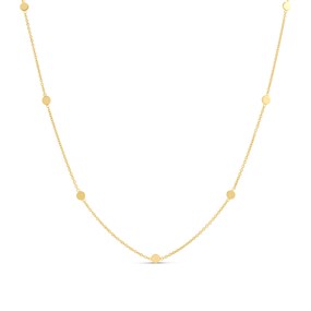 9ct Gold Round Disc 18inch Necklet - R9506