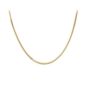 9ct Gold 1.7mm Wide Square Franco Chain - 18in - R9522