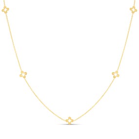 9ct Gold Floral Seven Station Floral Necklet - R9554