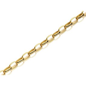 9ct Gold 2.8mm Wide Oval Hollow Belcher Chain - 22in - R9808