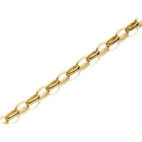 9ct Gold 2.8mm Wide Oval Hollow Belcher Chain - 20in - R9809