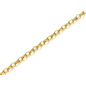9ct Gold 1mm Wide Diamond Cut Oval Solid Belcher Chain - 16in - R9878