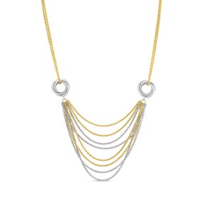 Bonded Silver And 9ct Gold Multi Strand Necklace - R9936