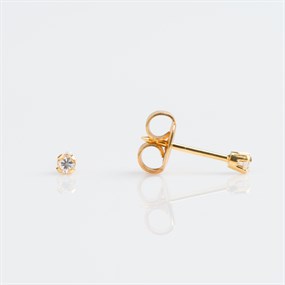 9ct Gold CZ Ear Piercing Stud Earrings - 2mm - S75918