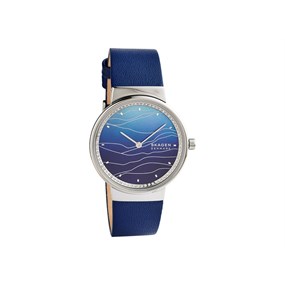 Skagen SKW2903 Annelie Blue Dial Leather Strap Watch - W06210