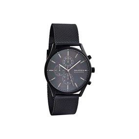 Skagen SKW6651 Holst Black Mesh Bracelet Chronograph Watch - W06216