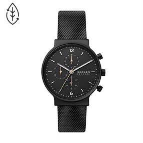Skagen SKW6762 Ancher Black IP Mesh Bracelet Watch - W06237