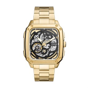 Fossil BQ2573 Inscription Gold Plated Automatic Bracelet Watch - W07159