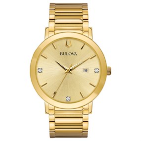 Bulova 97D115 Gold Plated  Bracelet Watch - W09259