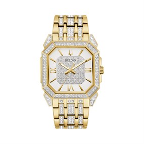 Bulova 98A295 Octava Gold Plated Crystal Set Bracelet Watch - W09294