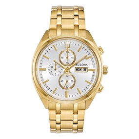 Bulova 97C109 Gold Plated Chronograph Bracelet Watch - W09323